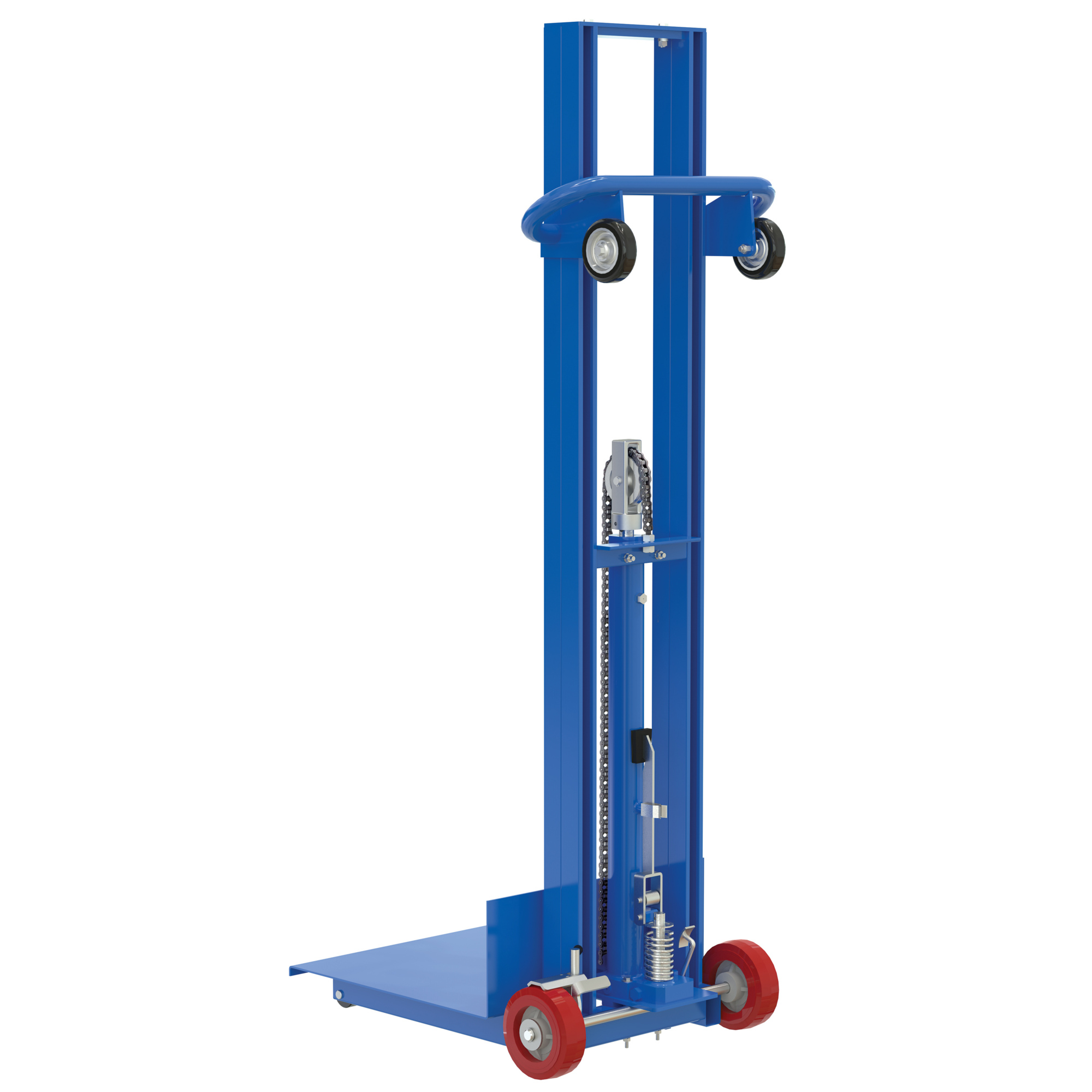 Vestil Steel Lite Load Lift — 20in. x 20in. Platform, 400-Lb. Capacity, Foot Pump, Fixed Wheels, Wheel Lock, Blue, Model# LLH-202053-FWWL